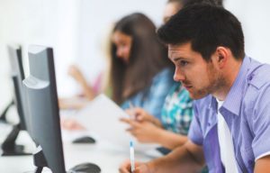 student studying