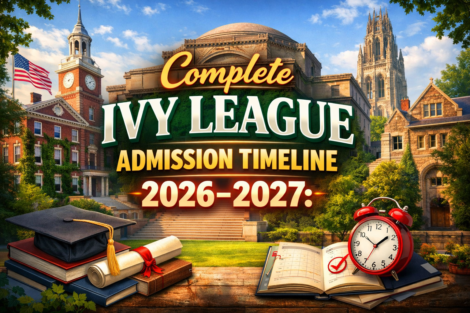 Complete Ivy League Admission Timeline 2026–2027: Month-by-Month Guide for Students